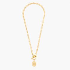 Available in 14k gold plated brass Pendant size: 3/4" by 1/2" 18" long/short oval cable chain Toggle closure Made in the USA With engraving this item is FINAL SALE SKU: BYN1333 Brass Toggle Necklace Gift, Gold-tone Link Toggle Necklace As Gift, Gold-tone Link Toggle Necklace Gift, Toggle Necklace With Pendant As Gift, Gold Toggle Necklace With Oval Link Paperclip Chain, Gold Toggle Necklace With Oval Link Cable Chain, Gold-tone Oval Link Toggle Necklace, Gold-tone Oval Link Toggle Necklace Gift, Oval Link Toggle Necklace As Gift