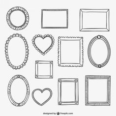 hand drawn frames and hearts for valentine's day or other special occasions to print