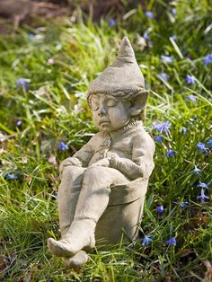 Joe Cast Stone Garden Statue - Outdoor Art Pros Stone Garden Statues, Rabbit Statue, Campania International, Garden Gnomes Statue, Gnome Statues, Lawn Ornaments, Bird Statues, Stone Statues, Flower Gardens