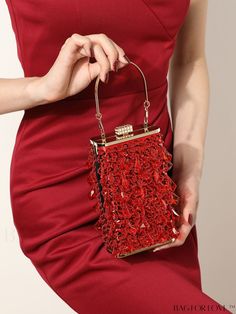 BagForLove - Red Sequin & Rhinestone Box Bag: The Ultimate Glamorous Purse for Weddings, Proms, and Parties Product Description Color Red Details Rhinestone Strap Type Chain Bag Size Mini Style Glamorous Pattern Type Plain Type Box Bag Material Polyester Composition 100% Polyester Size Chart INCH CM Bag Height Bag Length Bag Width Handle Height Strap Length 6.7 inch 3.9 inch 2 inch 3.5 inch 47.2 inch Bag Height Bag Length Bag Width Handle Height Strap Length 17 cm 10 cm 5 cm 9 cm 120 cm Details Elegant Red Embellished Evening Bag, Handheld Evening Bag For Valentine's Day, Valentine's Day Handheld Evening Bag Gift, Valentine's Day Gift Handheld Evening Bag, Red Embellished Clutch For Formal Occasions, Red Embellished Clutch As Gift, Red Rhinestone Evening Bag For Formal Occasions, Formal Red Evening Bag With Rhinestones, Glamorous Red Clutch For Events