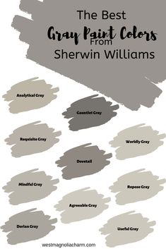 the best gray paint colors from sherylin williams and other paints in different shades