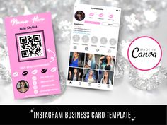 the instagram business card template is displayed