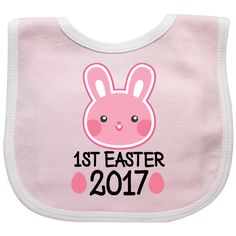 1st Easter Bunny Rabbit Girls Pink Holiday Baby Bib Pink and White $12.99 www.homewiseshopperkids.com Toddler Easter Shirt, Kids Easter Party, 1st Easter, Toddler Easter, Pink Holiday, Easter Bunny Rabbit, Pink Bunny, Holiday Baby