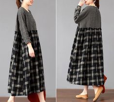 women checked linen dresses Black Linen Dress For Fall, Black Linen Long Sleeve Dress For Spring, Black Linen Dresses For Fall, Black Long Sleeve Linen Dress For Fall, Black Long Sleeve Linen Dress For Spring, Elegant Plaid Cotton Dress, Black Linen Long Sleeve Dress, Plaid Linen Short Sleeve Dress, Plaid Cotton A-line Dress