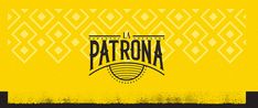 a yellow and black background with the word patronia on it's side