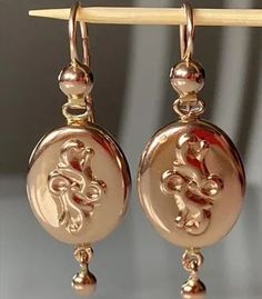 Luxury Rose Gold Teardrop Earrings, Elegant Rose Gold Earrings In 14k Gold, 14k Rose Gold Earrings With Elegant Design, Luxury Oval Earrings With Shiny Finish, Elegant Oval Earrings With Shiny Finish, Victorian Oval Pierced Earrings, Heirloom Style Earrings For Formal Occasions, Luxury Rose Gold Oval Earrings, Elegant 14k Rose Gold Round Earrings