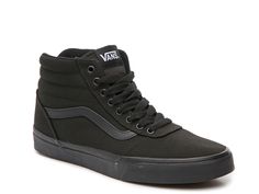 Vans-Ward Hi Canvas High-Top Sneaker - Men's Hit up the skate park or show off your casual street style in the men's Ward high-top sneaker from Vans. Vans Shoes For Men, Vans Canvas Shoes, Vans Slip On Shoes, Outfit Planner, All Star Shoes, Black Vans, High Top Vans, Trending Sneakers, Unisex Shoes