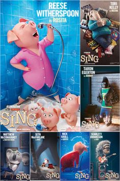 the movie poster for singin's singin'song is shown in several different languages