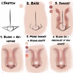 how to draw nose shapes for beginners with step by step instructions on how to draw the nose