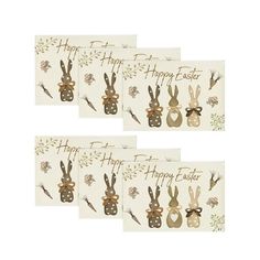 four greeting cards with bunny ears on them