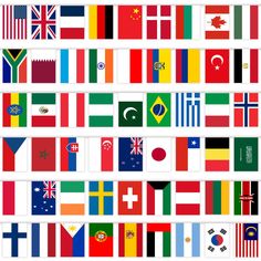 the flags of all countries are shown together