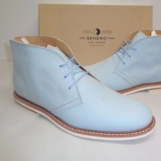 Generic Man Surplus Size 10 Florentine Blue Canvas Ankle Boots New Men's Shoes -Style: Florentine, Ftn4101 -Color: Blue -Textile Upper -Leather Lining -Rubber Sole -6-Eye Lace Up Closure -Comes With Shoe Bag In Picture -Top To Bottom Is Approximately 5 Inches -Eur 43 Sku 5260b(9.5)196e(10) Mens Blue Dress Shoes, Church Shoes, Church's Shoes, Blue Dress Shoes, Blue Textile, Men's Wedding Shoes, Light Blue Dress, Man Shoes, Light Blue Dresses