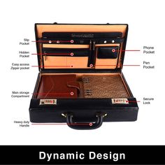 This stylish black office suitcase briefcase is designed with a full-grain genuine leather exterior and offers a secure main compartment, an interior organizer section, and a file pocket with button closure on two sides. Moreover, it features a flap pocket, two pen slots, a cheque-book holder, a zipper pocket, two card slots, a metal logo, and dual combination locks to keep your essentials safe. An ideal choice for both travel and office use. Sleek, stylish, and hard-cased, it also makes a great Rectangular Briefcase With Interior Card Slots For Business Trips, Office Briefcase With Luggage Sleeve, Rectangular Office Briefcase With Luggage Sleeve, Modern Black Organizer For Business, Modern Black Organizers For Business, Modern Black Business Organizer, Modern Black Business Organizers, Black Rectangular Business Organizers, Leather Business Organizer With Pen Slots