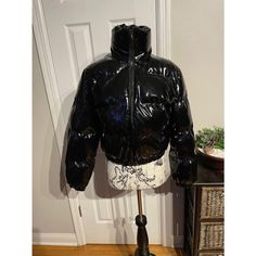 Nwot Prettylittlething Vinyl Glossy Shiny Crop Puffer Vintage Y2k Whimsygoth Zip Long Sleeve Black Jacket Women's Size 6 Utility Minimalist Baggy Edgy Street Wear Prettylittlething Women's Puffer Jacket - Size 6 - Brand: Prettylittlething - Type: Jacket - Size: 6 (Regular) - Outer Shell Material: Vinyl - Style: Puffer Jacket - Department: Women - Color: Black - Pattern: Solid - Closure: Zip - Sleeve Length: Long Sleeve - Condition: New Without Tags Binxv All Sales Are Final Winter Y2k Outerwear With Zipper Closure, Y2k Style Winter Outerwear With Zipper Closure, Trendy Halloween Outerwear For Alternative Fashion, Black Gothic Outerwear With Zipper Closure, Gothic Black Outerwear With Zipper Closure, Trendy Fitted Halloween Outerwear, Edgy Halloween Outerwear, Fitted Alternative Outerwear For Spring, Fitted Black Outerwear For Halloween