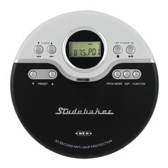 an alarm clock radio with pink and black trim