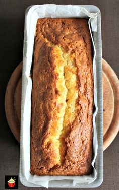 a loaf of bread sitting on top of a pan