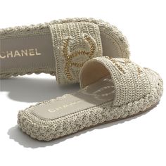 Cord Light, Chanel Sandals, Chanel Official, Chanel Official Website, Shoe Inspo, Girly Shoes, Crochet Shoes, Cute Sandals