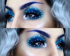 Tiktok Makeup Looks, Glam Halloween Makeup, Line Eyebrows, Eyebrows Shape, Glam Halloween, Blue Makeup Looks, Tiktok Makeup, Casual Glam, Hair Line