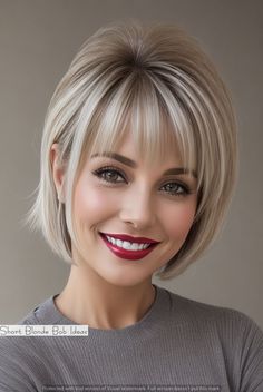 Short Blonde Bob Ideas | Short hair | Low taper fade haircut | Short Blonde hair | Shoulder length hair Subtly Layered Sandy Blonde Bob. Cut slightly shorter in the back for extra volume on the crown, this multi-tone  bob has only a few weight-removing layers to support the dimensional color scheme. Transitional Hairstyles, Taper Fade Haircut, Neon Hair, Bob Hairstyles For Fine Hair, Summer Hair Color For Brunettes, Hair Haircuts