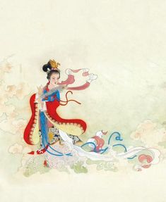 Goddess of the River Luo," based on the fantasy literature "Goddess of the River Luo" (洛神赋) by Cao Zhi (曹植) (192 — 232), describes the story of the encounter, love, and parting between him and the Goddess. Picture from artist Ren Shuaiying (任率英).