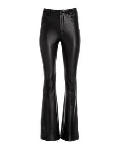 Sculpted from sleek faux leather in a classic five-pocket design, create unforgettable looks with this must-have bootcut pant. Fall Flare Leather Pants, Fall Leather Flare Pants, Leather Flare Pants For Fall, Flared Leather Pants For Fall, Chic Standard Cut Leg Pants For Fall, Chic Flared Leather Pants, Chic Flare Leather Pants, Elegant Flare Leather Pants For Fall, Trendy Flare Leather Pants For Fall