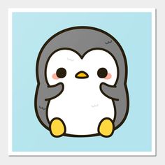 a cartoon penguin with its eyes closed