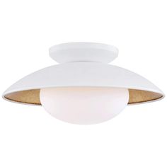 a white ceiling light with an oval glass shade