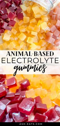 an animal - based electrolyte gummies recipe with text overlay