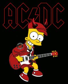 the simpsons guitar player is wearing red shoes and holding an electric guitar in his hand