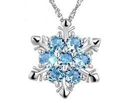 Aquamarine Snowflake Pendant Sterling Silver Necklace Mountain Jewelry, Necklace Chain Types, Snowflake Necklace, Snowflake Pendant, Sparkle Necklace, Natural Stones Necklace, Wear Necklaces, Gem Necklace, Sterling Silver Chain Necklace