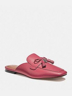 Coach Women's Tassel Slide Loafer Red FG1900. Tassel Loafers, Dress Codes, Dress Accessories, Mule Shoe, Tassels, Slippers, Loafers, Slip On, Red