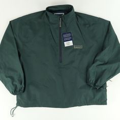 Sperry Topsider 1/2 Zip Anorak Windbreaker Solid Mock Long Sleeve Jacket Green Men's XL New. Stretch material: 0% Weight: 0lb, 12oz Relaxed fit. Condition Rating: Ships within 24 hours (business days only) via USPS First Class Free Return Shipping Inanimate Threads is committed to you.  Our goal is zero returns, because we want you to know exactly what you are purchasing and want you to receive exactly what you purchased.  We provide as many item details as possible to all of our listings, so be Sporty Long Sleeve Sport Coat For Hiking, Casual Windbreaker With Ykk Zipper, Casual Track Jacket With Ykk Zipper For Outdoor Activities, Sports Weatherproof Long Sleeve Windbreaker, Sporty Weatherproof Long Sleeve Track Jacket, Casual Weatherproof Track Jacket For Sports, Long Sleeve Windbreaker With Ykk Zipper For Sports, Casual Hiking Windbreaker With Ykk Zipper, Sporty Half-zip Hiking Outerwear