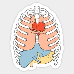 the human body is holding a heart in it's chest, and two people are hugging