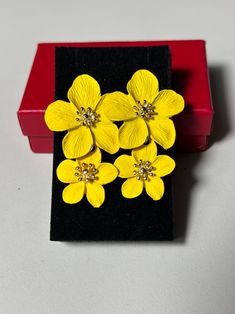 This simple and Filipino Floral of this Sampaguita Inspired Earrings is a class earring. Perfect for dresses and flow tops, it symbolizes the beauty and purity. Order a pair now Elegant Yellow Flower-shaped Earrings, Formal Yellow Flower-shaped Earrings, Elegant Yellow Flower Shaped Earrings, Yellow Flower-shaped Party Earrings, Elegant Yellow Flower Earrings For Wedding, Yellow Handmade Flower Earrings, Yellow Flower-shaped Earrings With 3d Flowers, Yellow Flower Earrings For Wedding, Yellow Flower Drop Earrings For Wedding