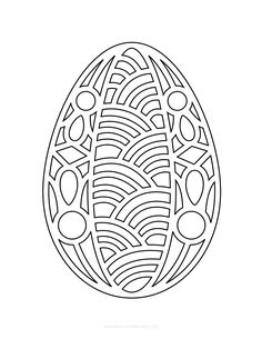 an intricately designed easter egg is shown in black and white