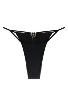 black gold-tone logo plaque stretch-design mid-rise thong style Be mindful to try on swimwear over your own garments. Designer Bathing Suits, Fun Couple Games, Bathing Suit Designs, Vacay Vibes, Dg Logo, Versace Outfit, Couple Games, Beach Swimwear, Black Swimwear