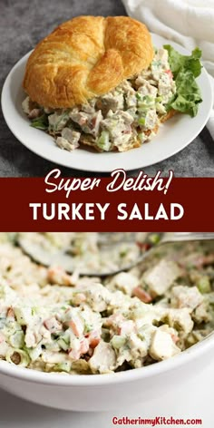 This easy turkey salad combines leftover turkey with a tangy dressing and crunchy veggies. Perfect for a quick lunch or dinner. Dutch Oven Turkey, Roasted Turkey Recipes, Oven Turkey Recipes, Turkey Recipes Ground, Turkey Salad Sandwich, Oven Turkey, Salad Thanksgiving, Recipes Ground Turkey, Recipes Dutch Oven