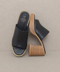 Stand a bit taller in this dual platform slide.Heel Height: 3.5"The front platform: 1"Types of closures: Slip on Heel Care, Platform Design, Shoe Brushes, Wrap Heels, Platform Slides, Bold Style, Platform Heel, Leather Wraps, Bold Fashion