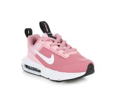 Give your little fashionista a stylish and comfortable start with the Nike Air Max Intrlk Lite Running Shoes. These sneakers are not just footwear; they're a cute and functional addition to your little one's wardrobe, making every step a delightful adventure. Textile upper in a casual sneaker style with a round toe, Lace up closure, Pull tabs on heel and tongue, Padded collar, Mesh upper details, Synthetic leather Swoosh, Air cushioning, Foam midsole, Waffle-inspired rubber outsole | Girls' Nike Toddler Girl Tennis Shoes, Nike Baby Shoes, Kids Nike Shoes, Baby Nike Shoes, Girls Footwear, Baby Pink Shoes, Toddler Nike Shoes, Girls Tennis Shoes, Baby Nike