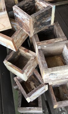 several pieces of wood stacked on top of each other