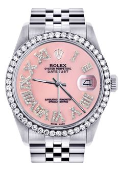 Womens Rolex Datejust Watch 16200 | 36Mm | Light Pink Roman Numeral Dial | Jubilee Band Designer Watches Women, Mens Rolex, Rolex Oyster Perpetual Date, Womens Designer Watches, Rolex Watches Women, Rolex Women, Gold Rolex, Latest Watches, Watches Luxury