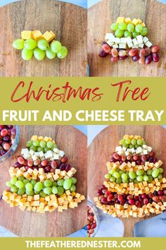 christmas tree fruit and cheese tray