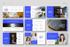 an image of a blue and white presentation template