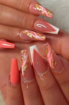 Frenchie Nails, 15 Nails, Fancy Nail Art, New Nail Designs, Long Nail Designs, Ombre Acrylic Nails, Claw Machine, Long Acrylic Nails Coffin