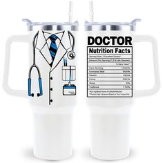 the doctor mug is designed to look like it has a stethoscope on it