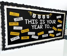 this is your year to bulletin board on the wall