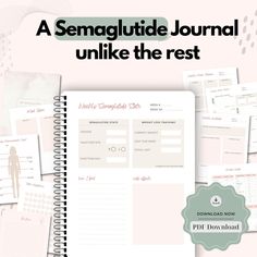 Semaglutide Weight Loss Tracker, Weight Loss Journal, Weight Loss Journal PDF, Goal Tracker - Etsy Calm Yoga, Goal Tracker, Burn Belly Fat, Life Tips, Side Effects, Belly Fat, Bullet Journal, Medical