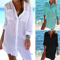 Hot Cotton Tunics for Beach Women Swimsuit Cover-ups Woman Swimwear Beach Cover up Beachwear Mini Cover Up Beachwear, Beach Bathing Suits, Beach Mini Dress, Women Swimsuit, Summer Dresses For Wedding Guest, Women's Button Down Shirt, Y2k Aesthetic Outfits, Swimwear Beach, Cover Ups