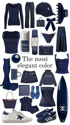 Outfits To Wear With Dark Blue Jeans, Classy Navy Blue Outfit, Navy Blue Set Outfit, Navy Color Aesthetic, Old Money Navy Blue Outfit, Navy Clothes Aesthetic, Deep Blue Outfit, Navy Blue Clothes Aesthetic, Navy Blue Girl Aesthetic