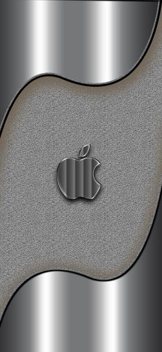 an apple logo is shown on a metal surface